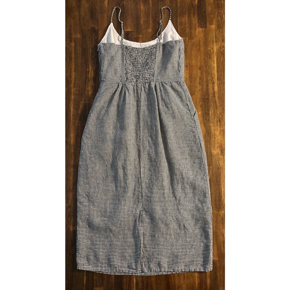 Quince Women’s Large Dress Midi 100% Linen Scoop Neck Sleeveless Fit Flare - Picture 2 of 8